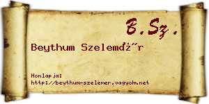 Beythum Szelemér névjegykártya